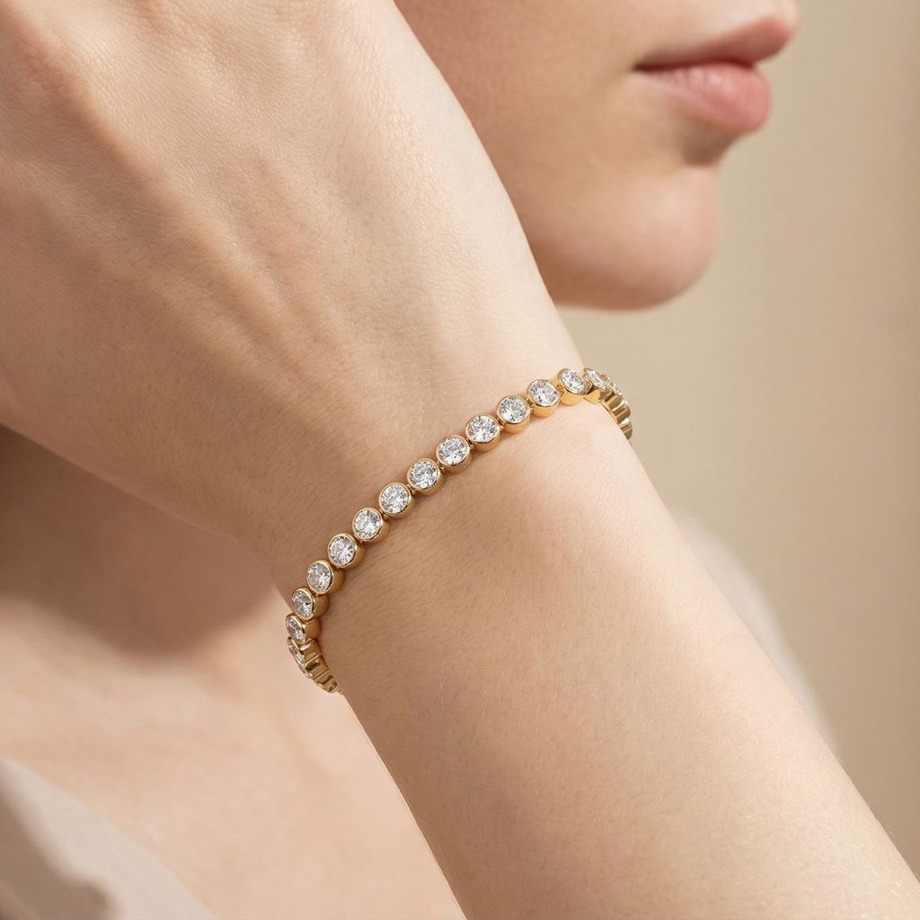 Women's Korean-style Crystal Silver-plated Bracelet