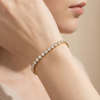 Women's Korean-style Crystal Silver-plated Bracelet
