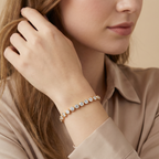 Women's Korean-style Crystal Silver-plated Bracelet