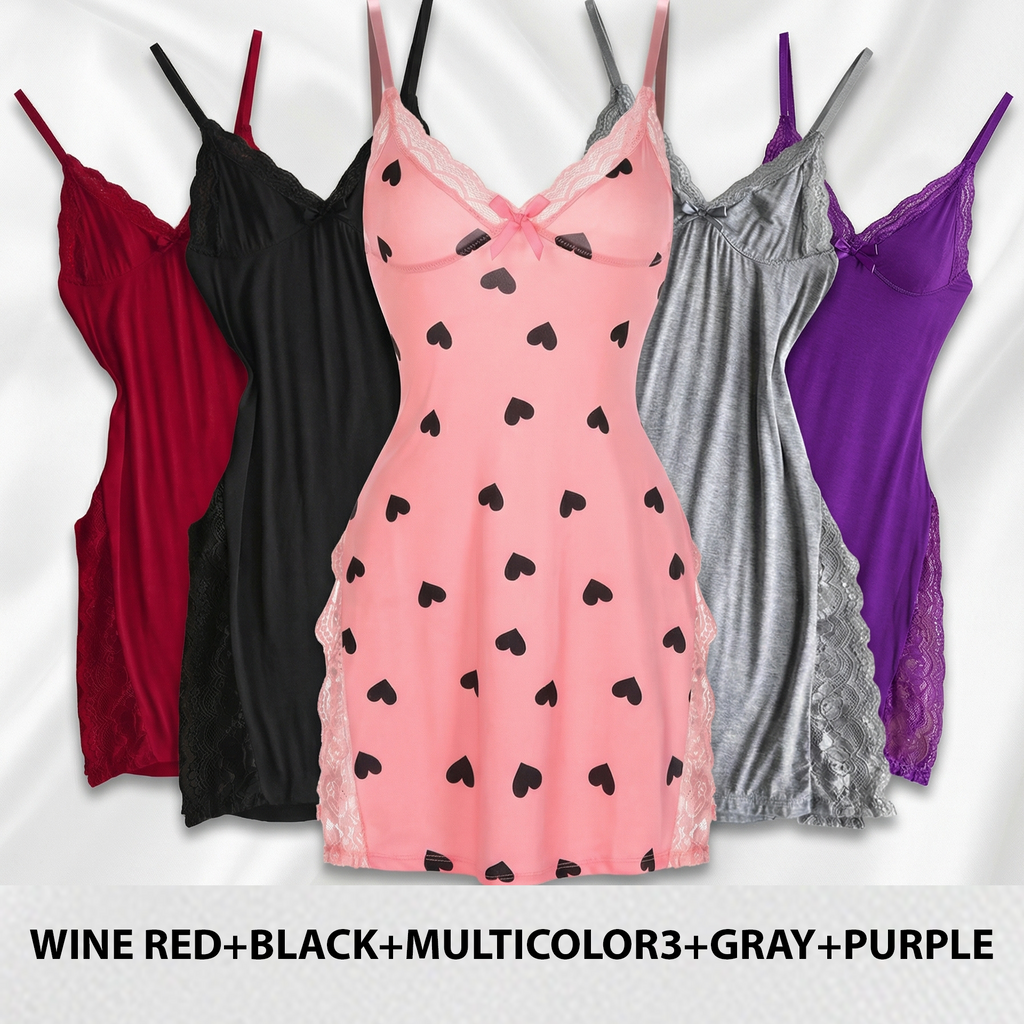 Spaghetti Strap Soft Lace Trim Premium Nightgown