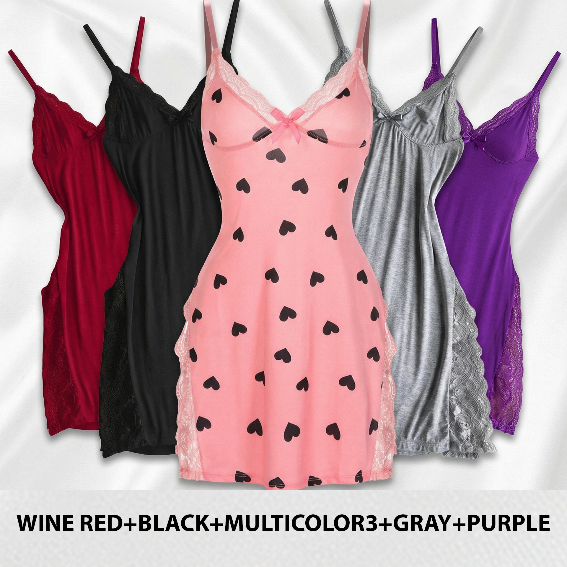 Spaghetti Strap Soft Lace Trim Premium Nightgown
