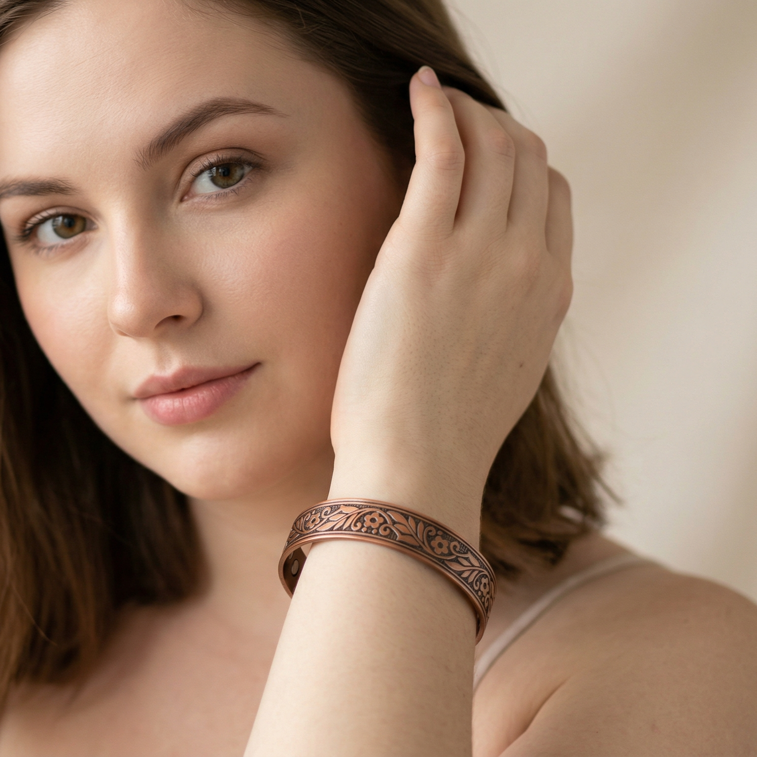 Bronze Magnet Bracelet Retro Fashion Three Rows Full Magnet Detachable Couple Bracelet