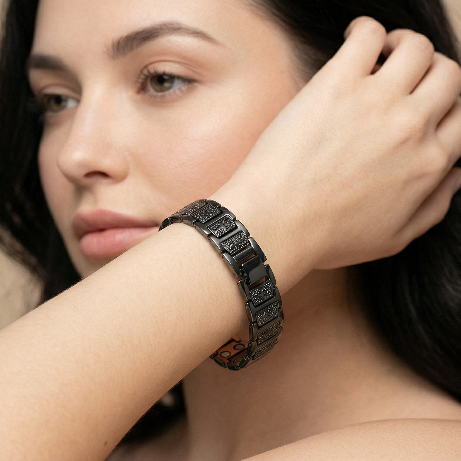 Bronze Magnet Bracelet Retro Fashion Three Rows Full Magnet Detachable Couple Bracelet