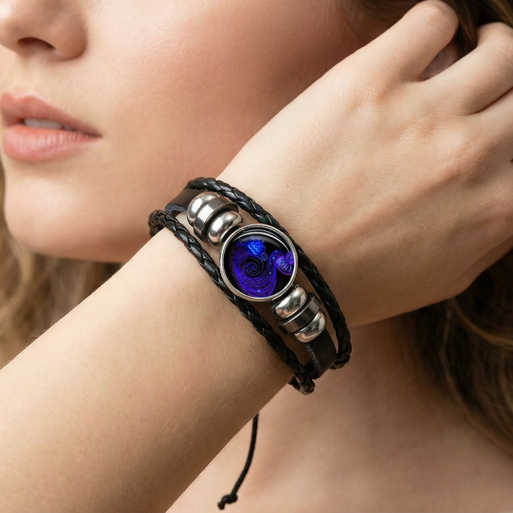 12 Zodiac Constellation Bracelet Luminous Braided Design Bracelet For Men Women Kids