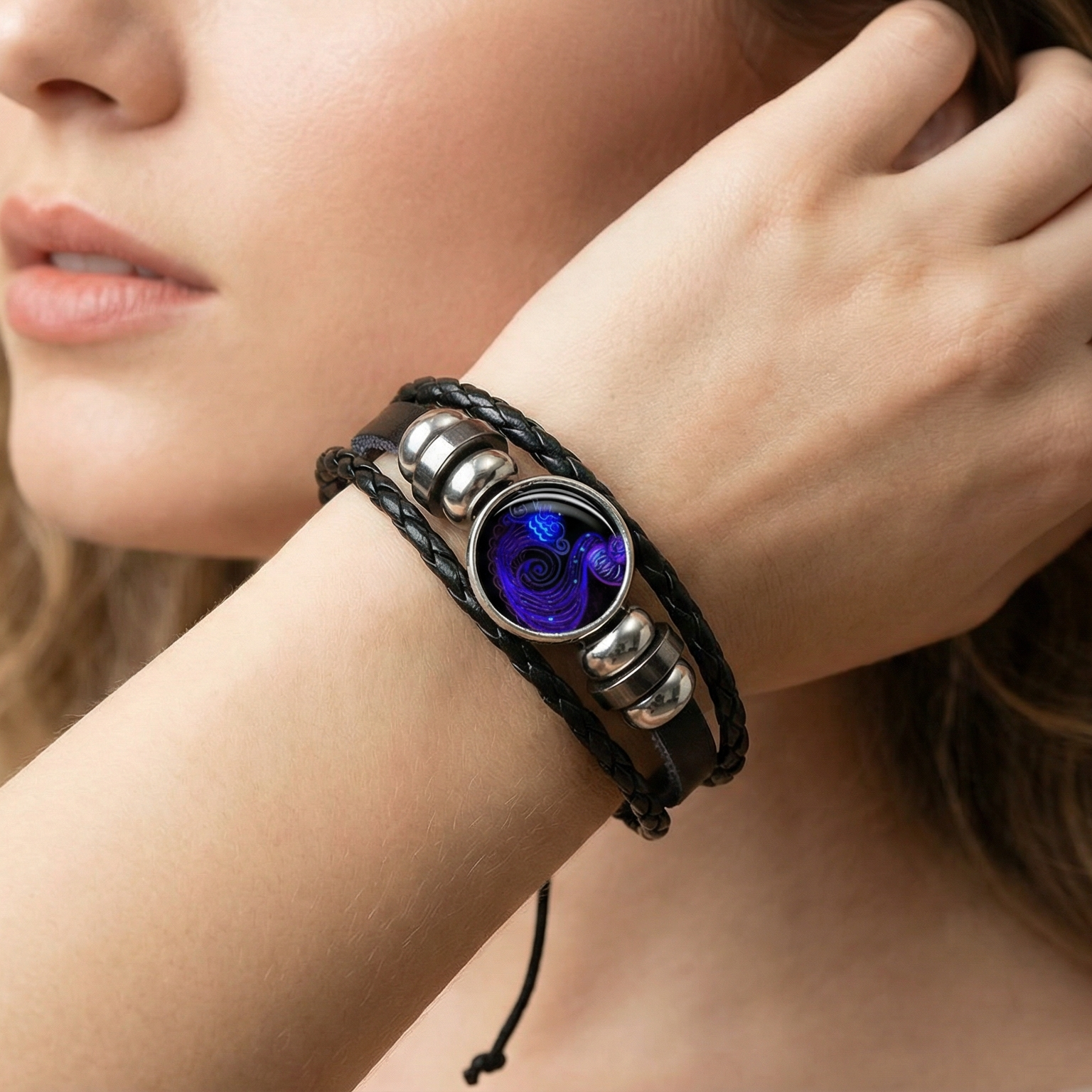 12 Zodiac Constellation Bracelet Luminous Braided Design Bracelet For Men Women Kids