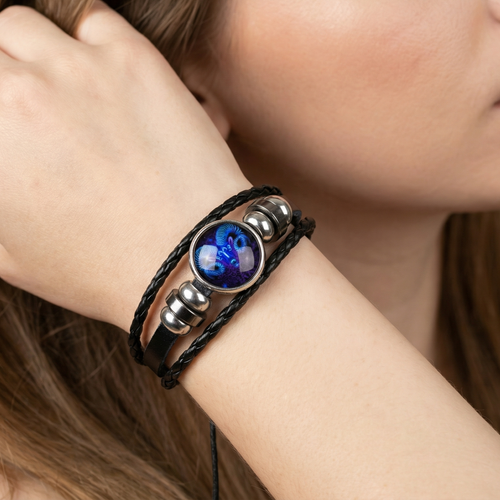 12 Zodiac Constellation Bracelet Luminous Braided Design Bracelet For Men Women Kids