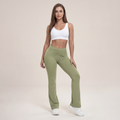 Women's High Waist Ruched Flare Leg Sports Groove Leggings