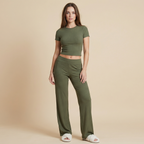 Casual Suit Short Sleeve Top And Trousers Homewear