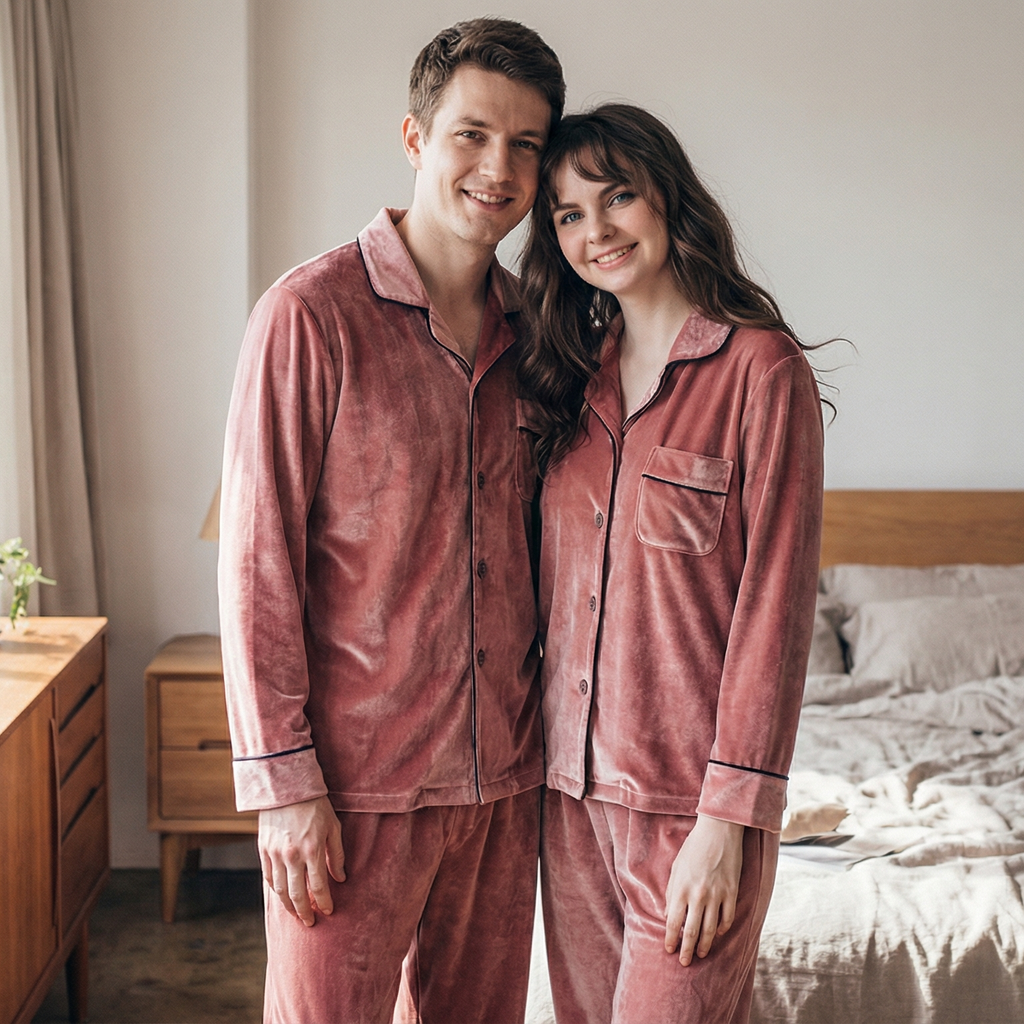 Fashion And Comfort Gold Velvet Pajamas