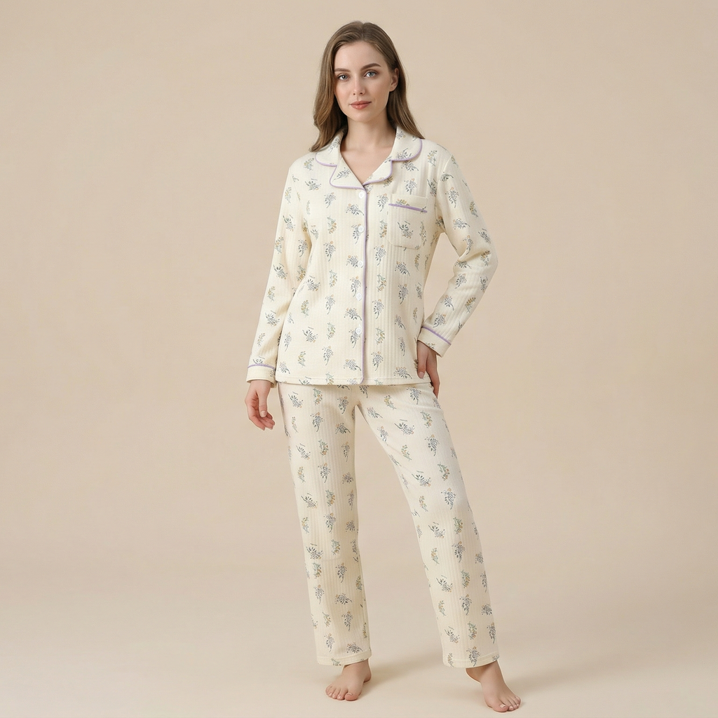 Women's Winter Thick Loose Air Cotton Pajamas Suit