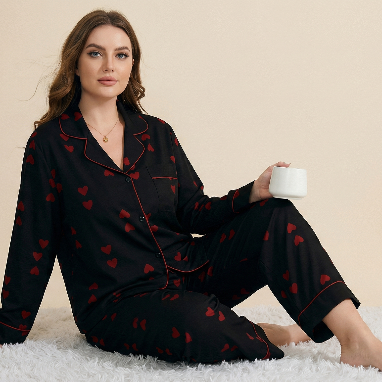Small Love Home Wear Large Size Plus-sized Two Pieces