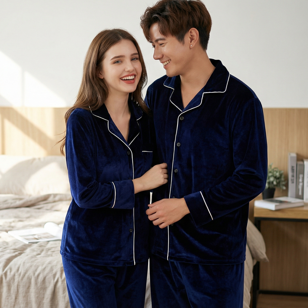 Fashion And Comfort Gold Velvet Pajamas