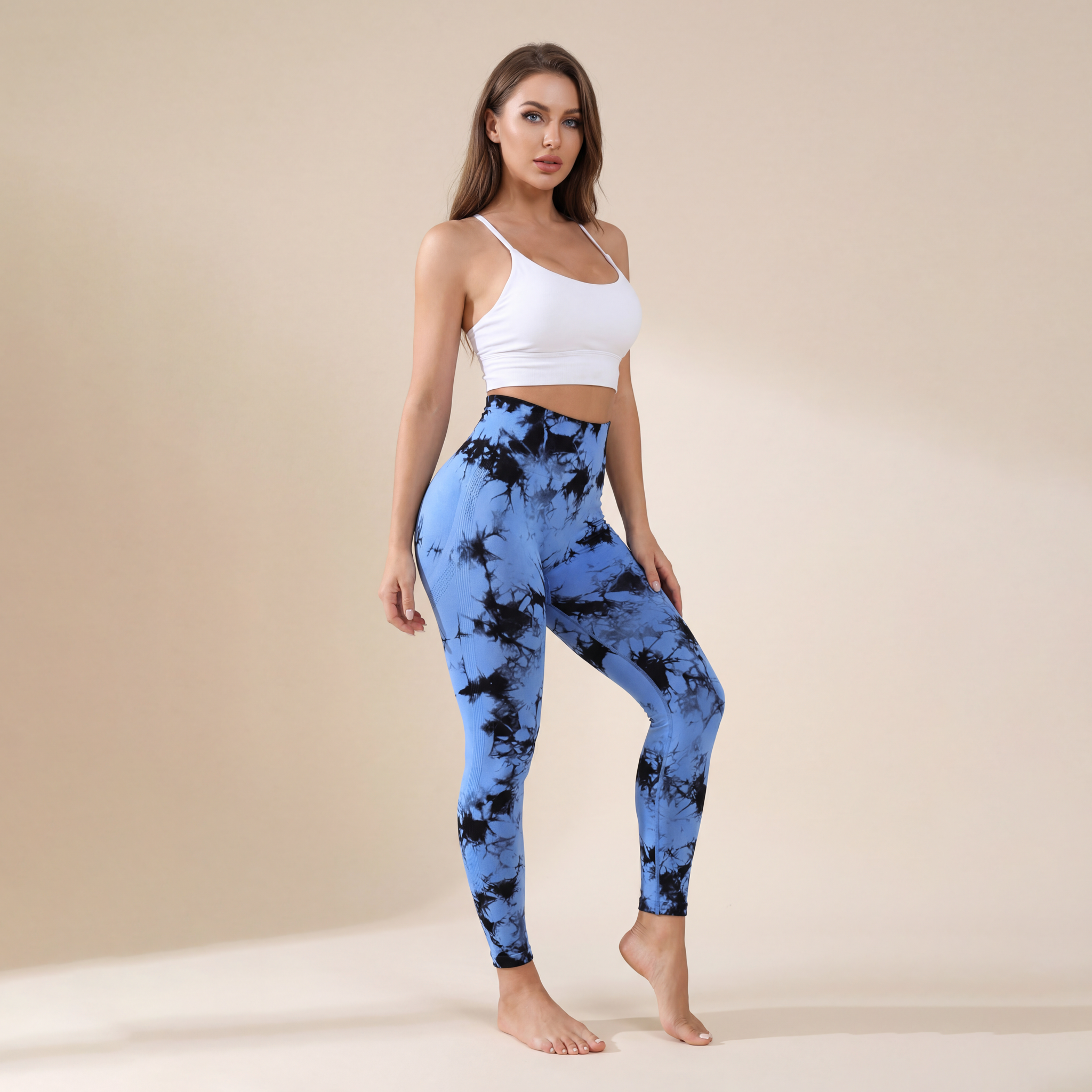 Women's Tie Dye High Waist Scrunch Sports Leggings