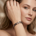Leaves Diamond Magnet Bracelet Bronze Brushed