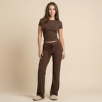Casual Suit Short Sleeve Top And Trousers Homewear
