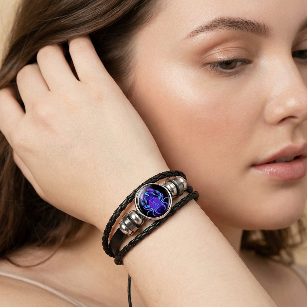 12 Zodiac Constellation Bracelet Luminous Braided Design Bracelet For Men Women Kids