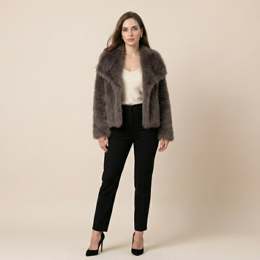 Winter Plush Coat Fashion Warm Thicken Fluffy Lapel Jacket Outwear Casual Long Sleeve Tops Womens Clothing