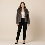 Winter Plush Coat Fashion Warm Thicken Fluffy Lapel Jacket Outwear Casual Long Sleeve Tops Womens Clothing