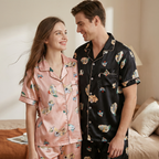 Couple Pajamas Ice Silk Summer Short-sleeved Female