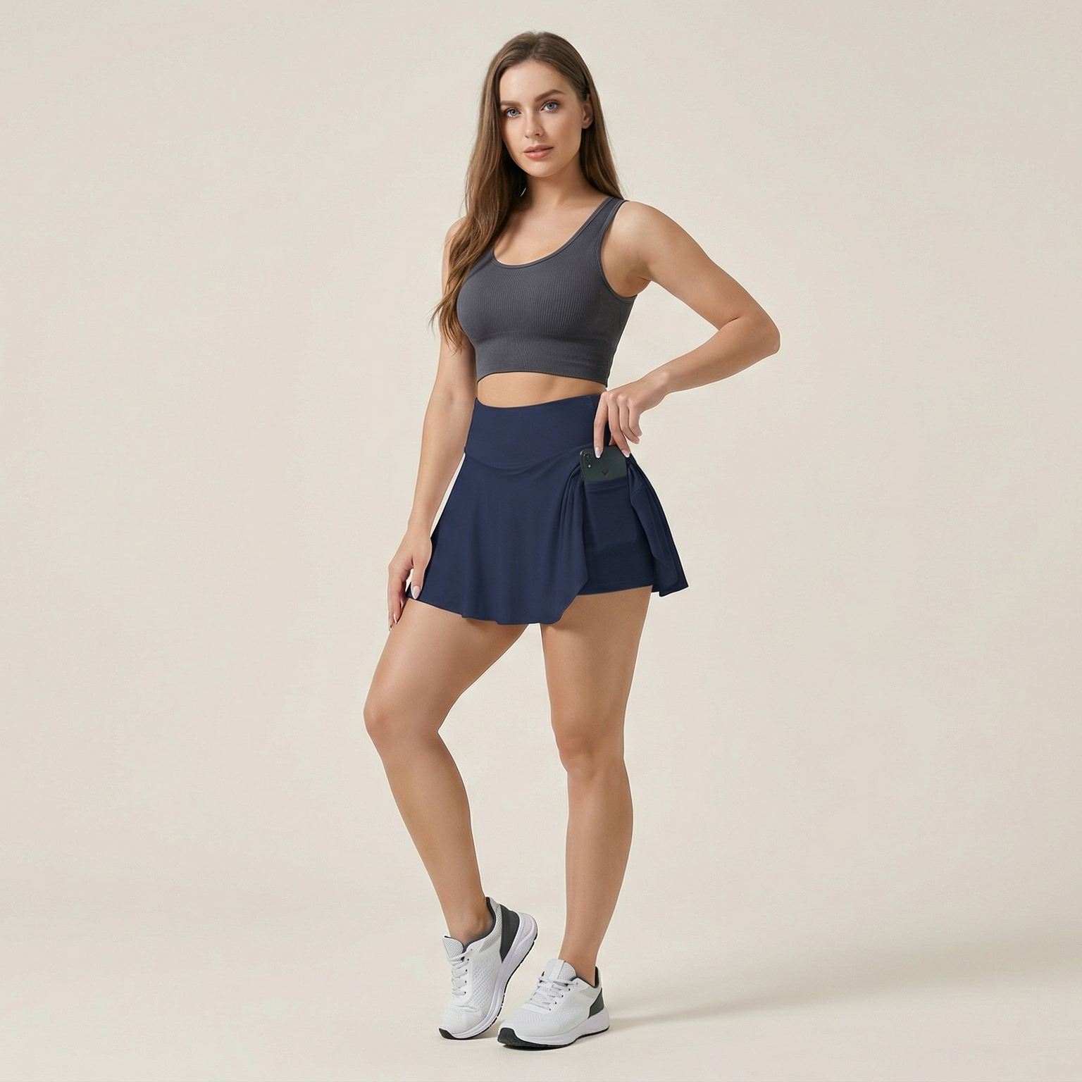 Sports Short Skirt High Waist Fake Two Pieces