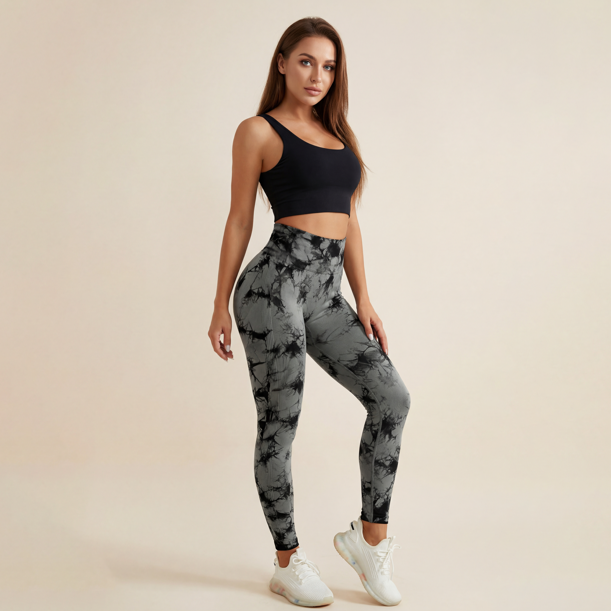 Women's Tie Dye High Waist Scrunch Sports Leggings