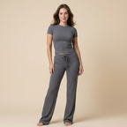 Casual Suit Short Sleeve Top And Trousers Homewear