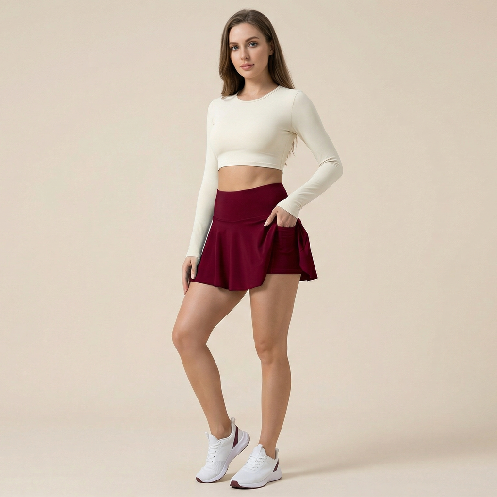 Sports Short Skirt High Waist Fake Two Pieces