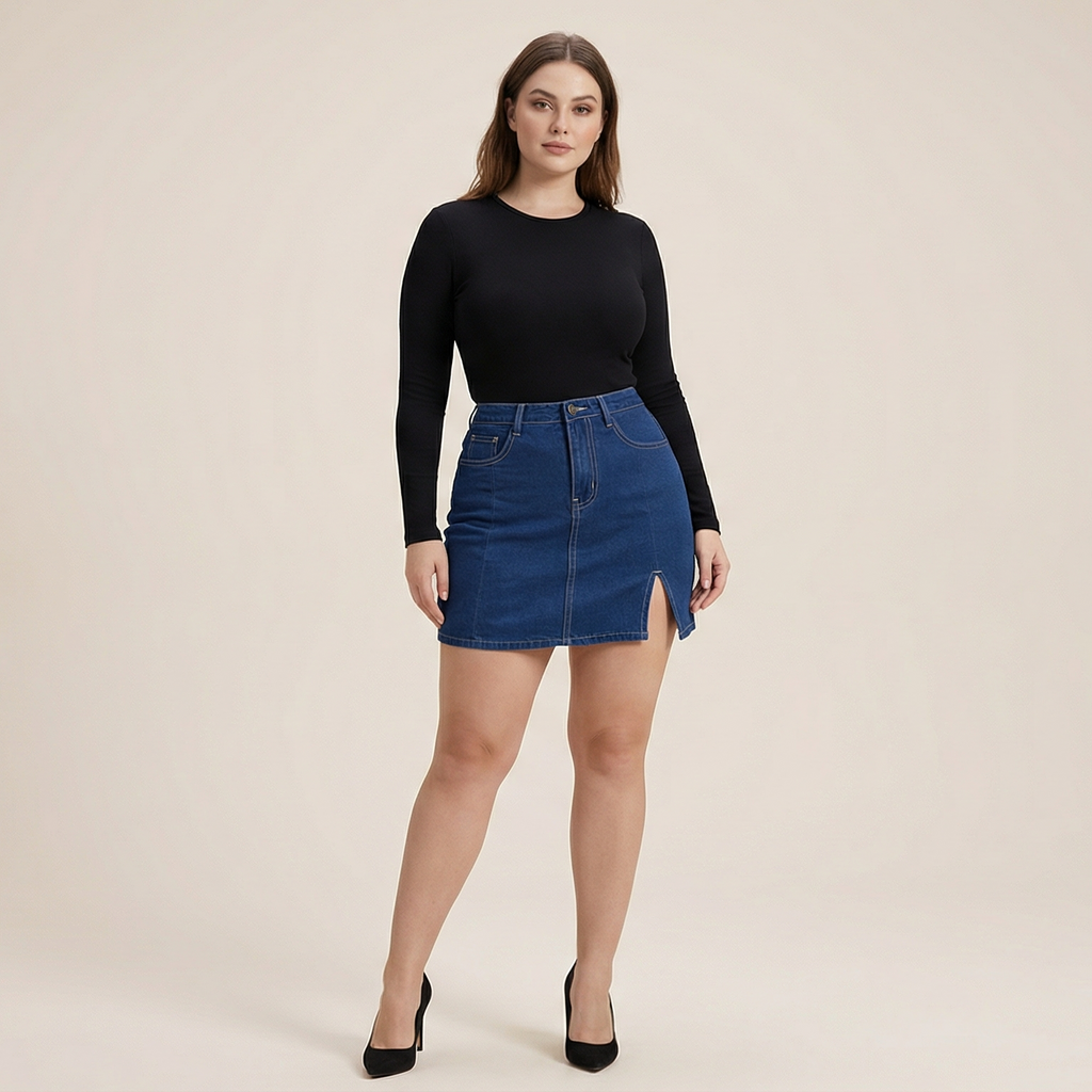 Casual Versatile High-grade Denim Skirt