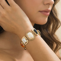 Retro-style Fashion Natural Stone Geometric Crystal Glass Bracelet