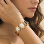 Retro-style Fashion Natural Stone Geometric Crystal Glass Bracelet