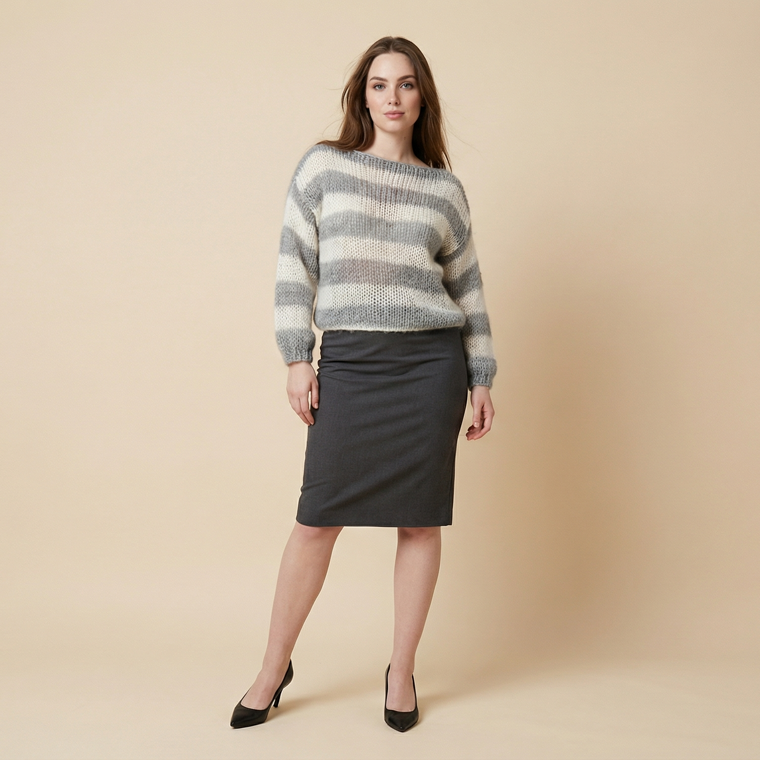 Loose Striped Pullover Sweater Fashion Versatile Long-sleeved Knitted Tops For Women Clothing