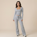 Women's Long-sleeved T-shirt Straight Pants Suit