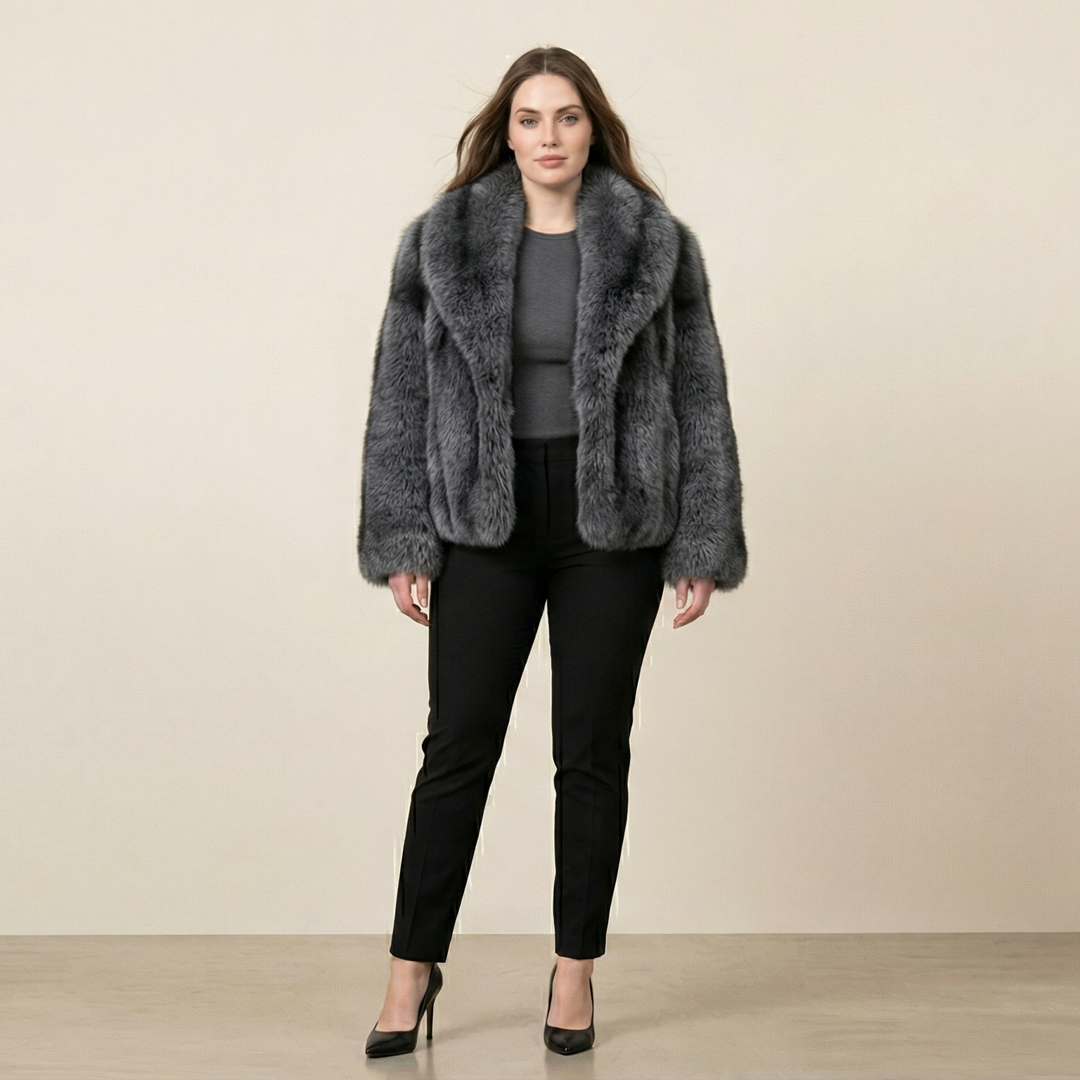 Winter Plush Coat Fashion Warm Thicken Fluffy Lapel Jacket Outwear Casual Long Sleeve Tops Womens Clothing