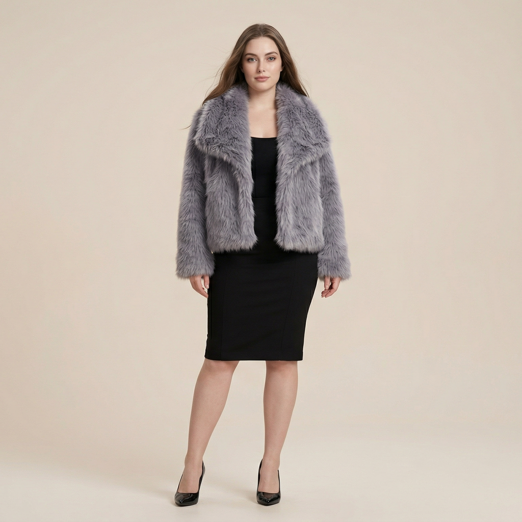 Winter Plush Coat Fashion Warm Thicken Fluffy Lapel Jacket Outwear Casual Long Sleeve Tops Womens Clothing