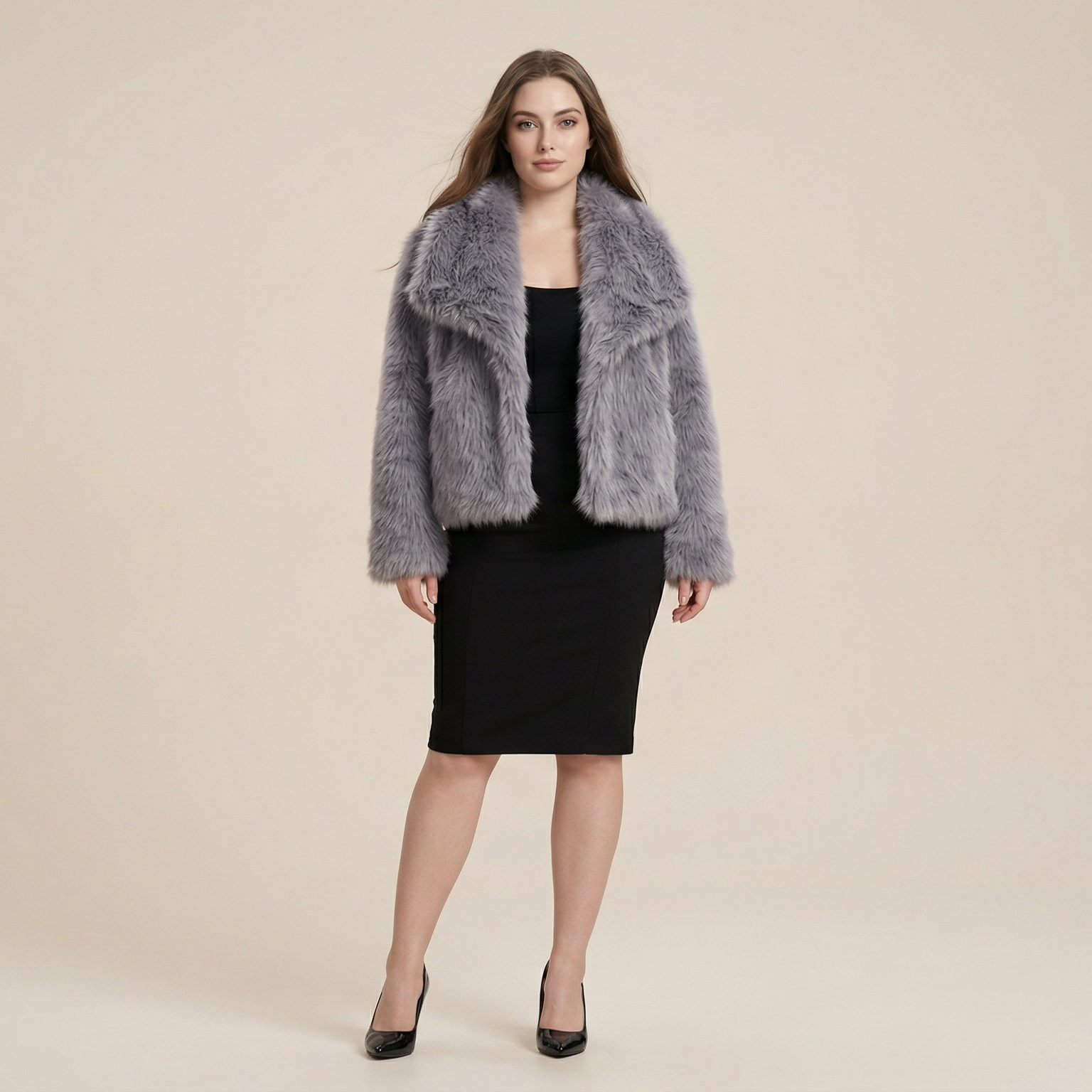 Winter Plush Coat Fashion Warm Thicken Fluffy Lapel Jacket Outwear Casual Long Sleeve Tops Womens Clothing