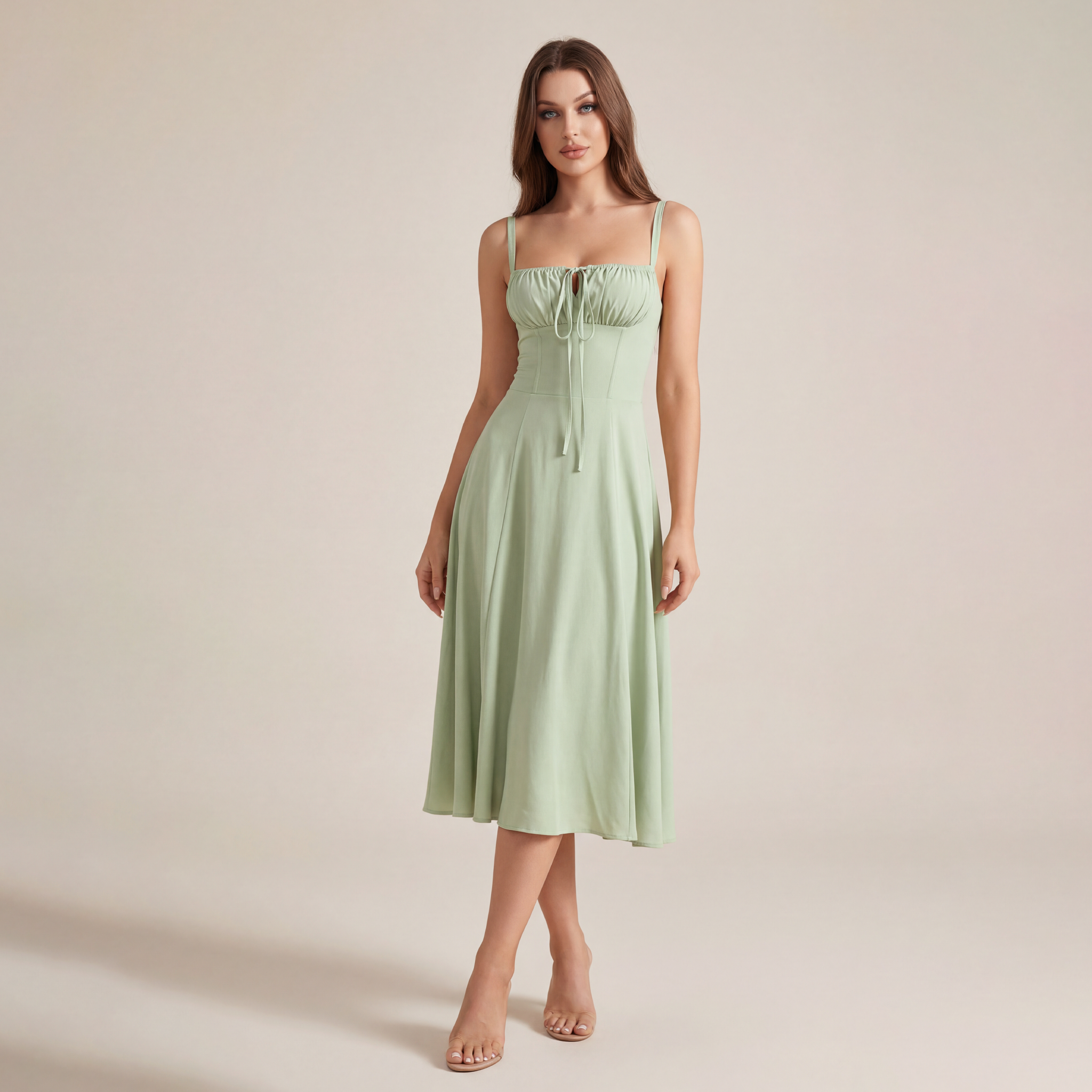 Mid-length Corset Elegant Slit Lace-up Women's Outing Leisure Dress