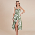 Mid-length Corset Elegant Slit Lace-up Women's Outing Leisure Dress