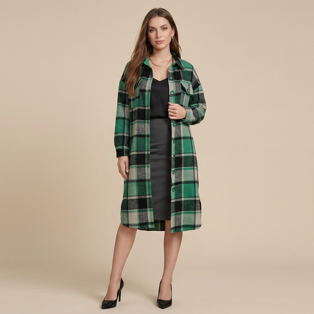 Coat Side Slit Lapel Loose Wool