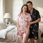 Couple Pajamas Ice Silk Summer Short-sleeved Female