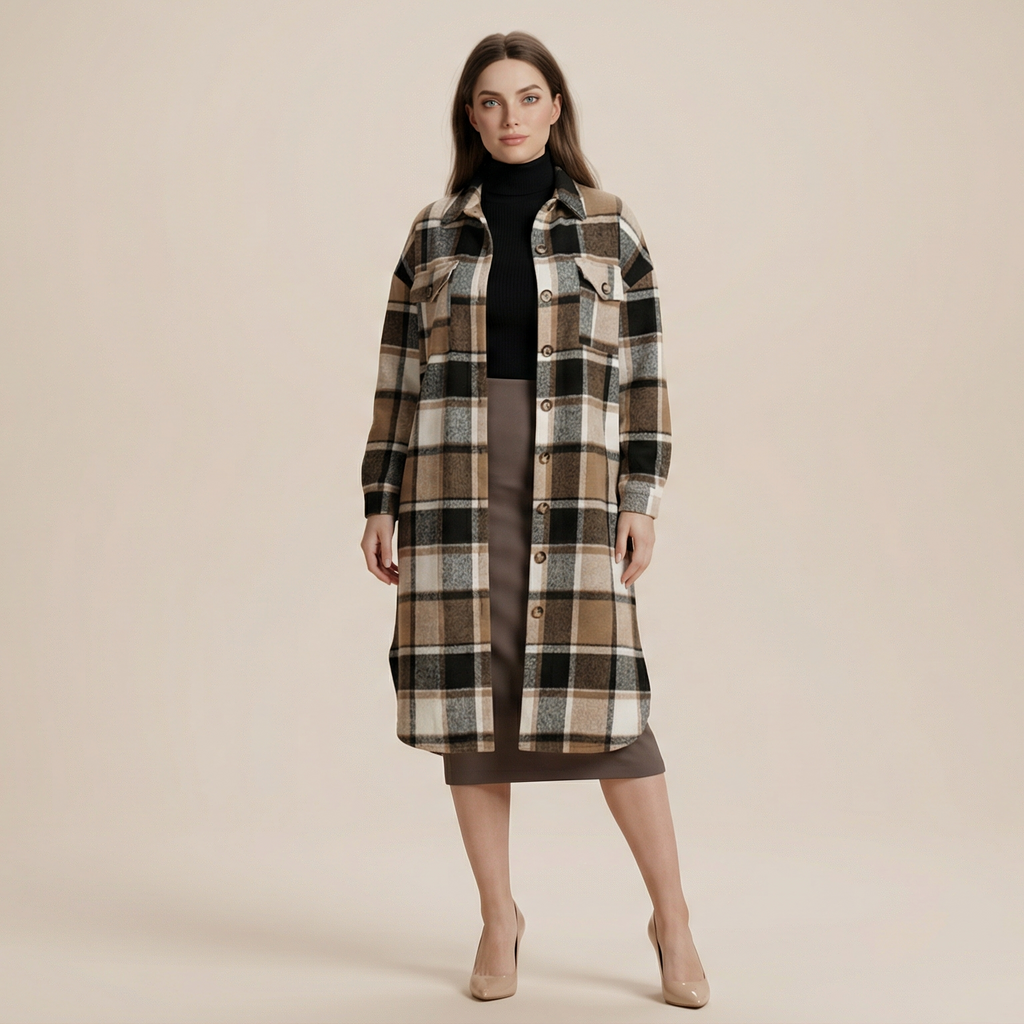 Coat Side Slit Lapel Loose Wool
