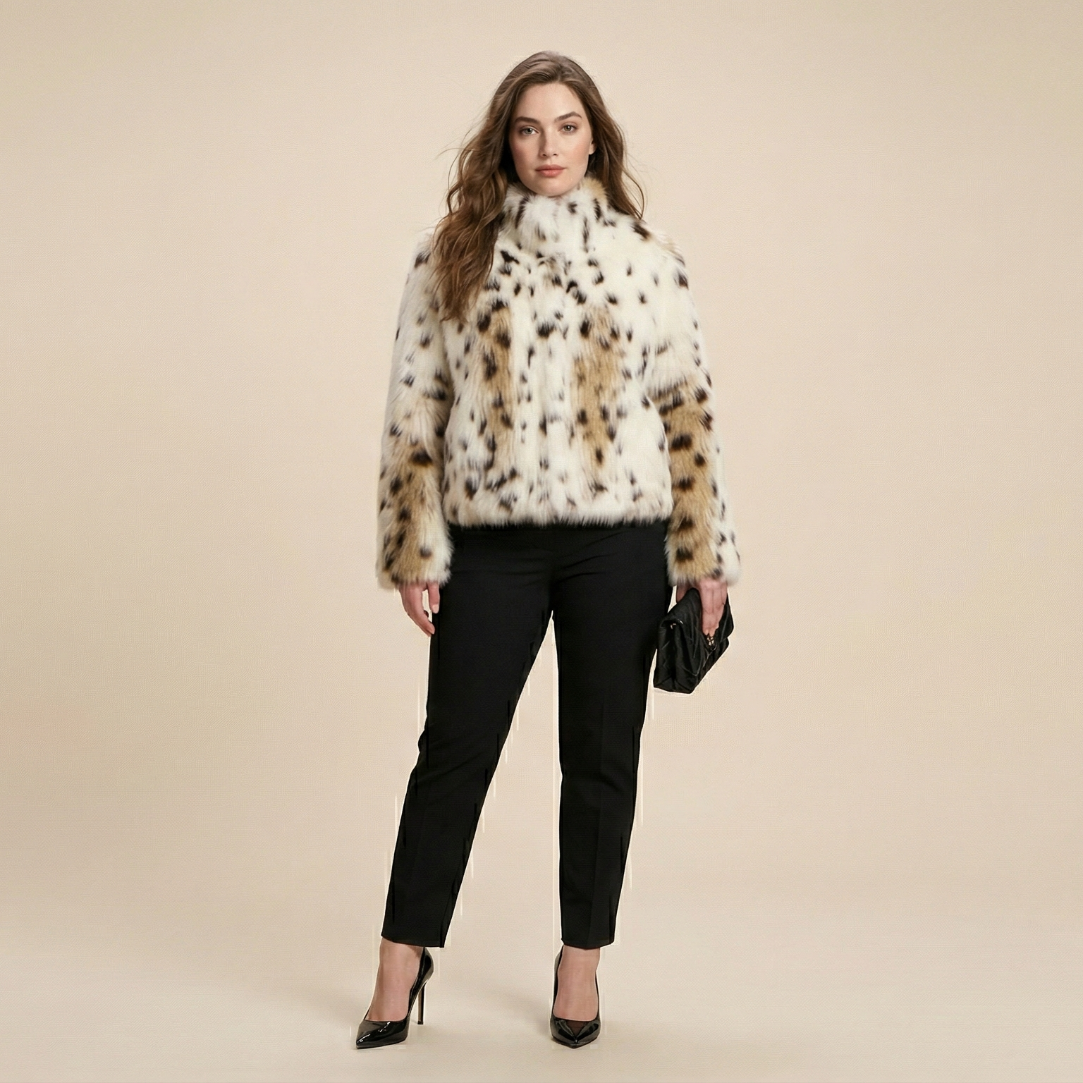 Winter Plush Coat Fashion Warm Thicken Fluffy Lapel Jacket Outwear Casual Long Sleeve Tops Womens Clothing