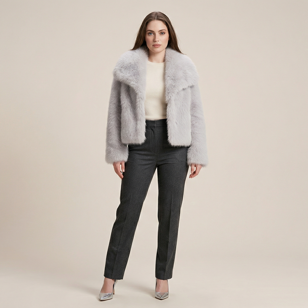 Winter Plush Coat Fashion Warm Thicken Fluffy Lapel Jacket Outwear Casual Long Sleeve Tops Womens Clothing