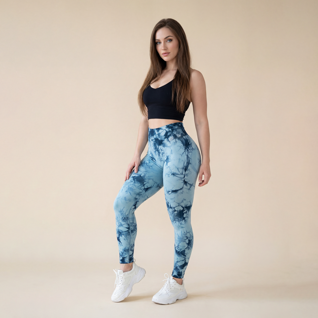 Women's Tie Dye High Waist Scrunch Sports Leggings