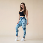 Women's Tie Dye High Waist Scrunch Sports Leggings