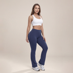 Women's High Waist Ruched Flare Leg Sports Groove Leggings
