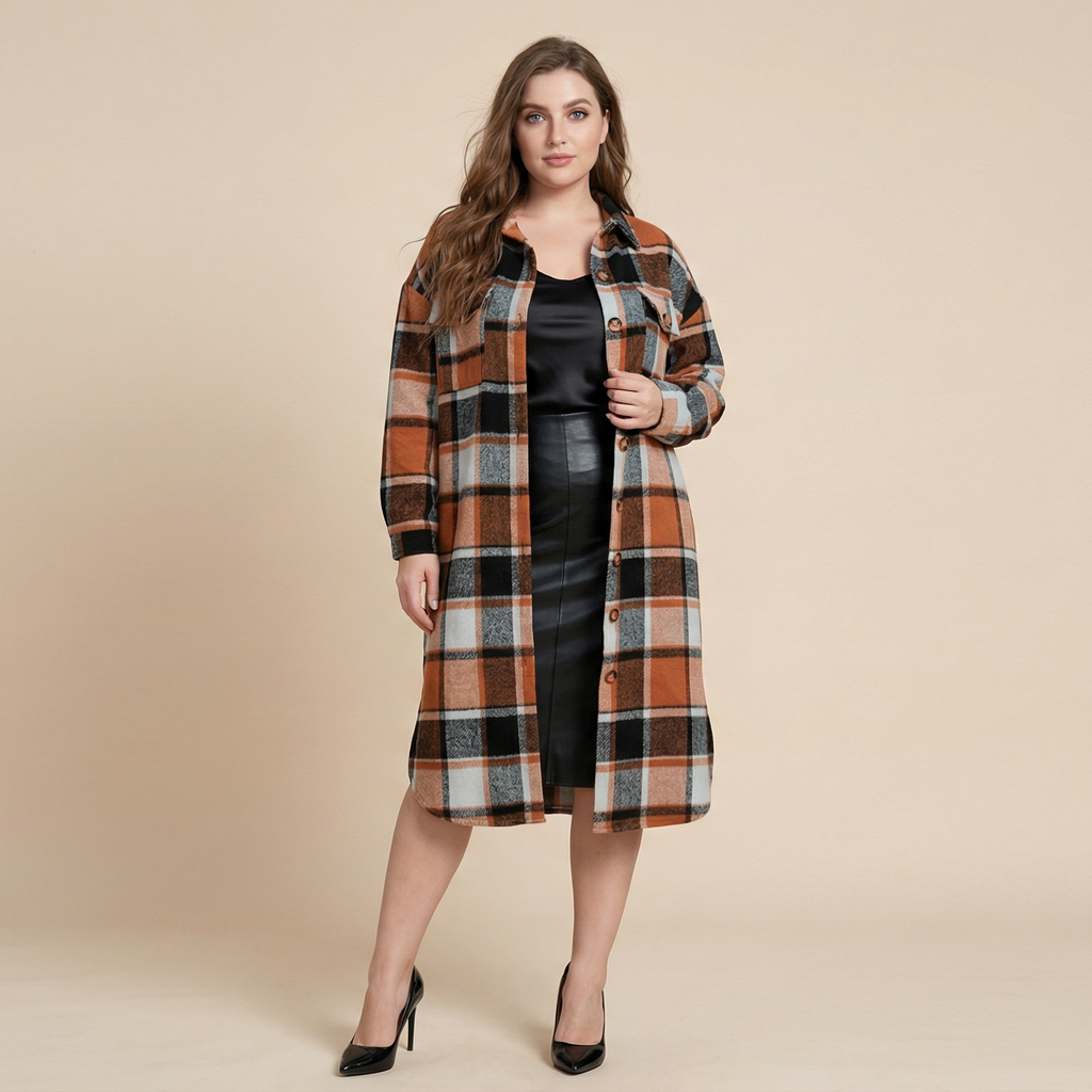 Coat Side Slit Lapel Loose Wool