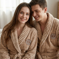 Coral Fleece Long-sleeved Plus Fleece Plus Long Pajamas And Bathrobe