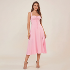 Mid-length Corset Elegant Slit Lace-up Women's Outing Leisure Dress
