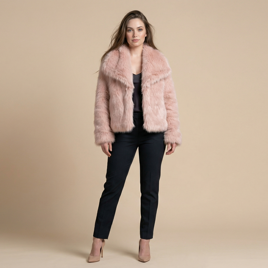 Winter Plush Coat Fashion Warm Thicken Fluffy Lapel Jacket Outwear Casual Long Sleeve Tops Womens Clothing