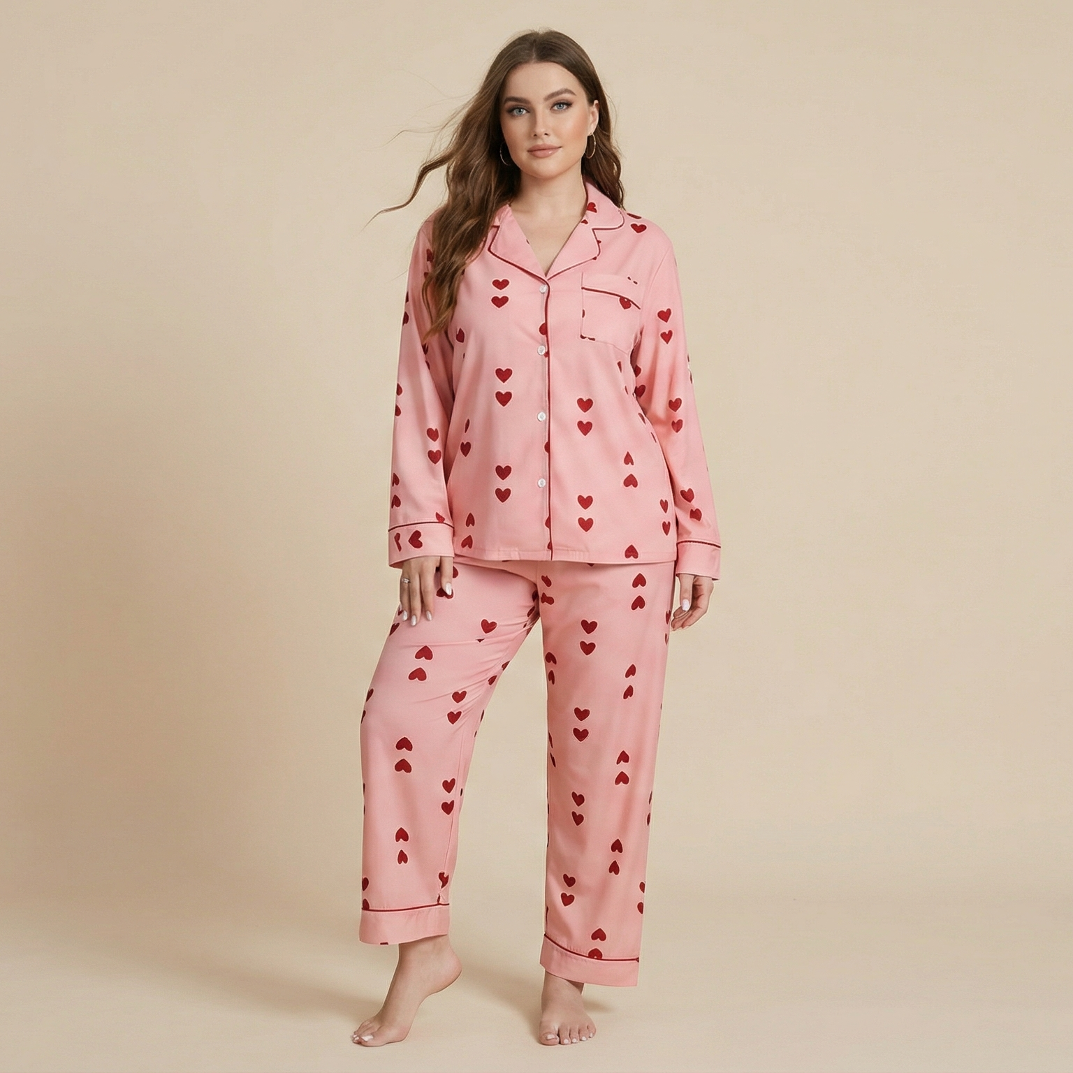 Small Love Home Wear Large Size Plus-sized Two Pieces